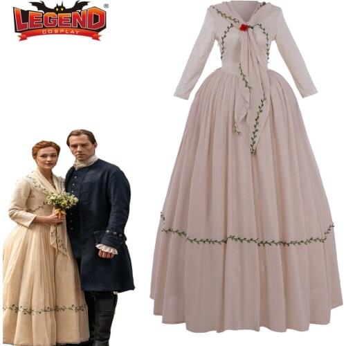 Cosplay legend Outlander Season 5 Brianna MacKenzie Wedding Gown Costume Women Leafs Medieval Fancy Dress Custom Made H001