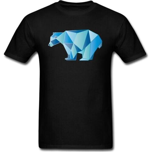 Cool Bear Blue Fractal T-Shirt Oversize 2018 New Coming Brand Tops Tees Round Collar Never Fade Print Stupid Bear Tshirt