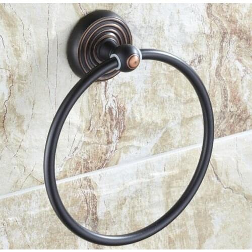 Black Oil Rubbed Brass Bathroom Hardware Accessories Round Towel Ring Hanger Holder Dba072