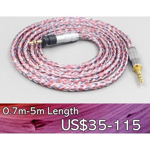 LN007603 16 Core Silver OCC OFC Mixed Braided Cable For Shure SRH840 SRH940 SRH440 SRH750DJ Philips SHP9000 SHP8900 Headphone