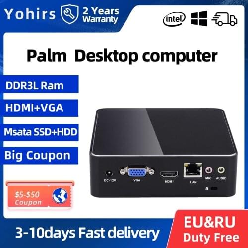 Best Mini Pc Household Intel Core i7 6560U 6267U 6157U HDMI VGA Kensington Lock iny Case for School Using Safety HTPC Computer