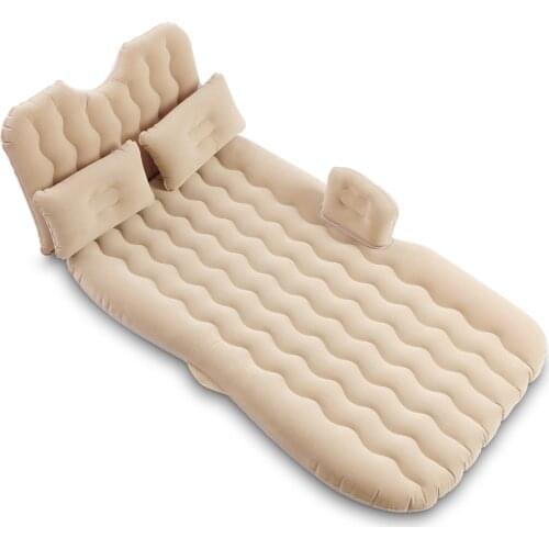Hot Sell Pvc Flocking Camping Comfortable Car Inflatable Air Bed For Car Back Seat Travel Mattress Bed