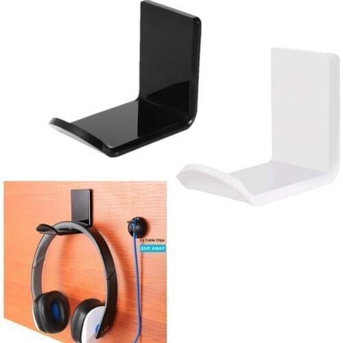 Headphone Hanger Stand Holder Acrylic Hook Under Desk Headset Mount Beautiful