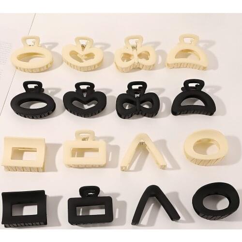 New Fashion All-match Acrylic Solid Geometry Clip Simple Hairpin Ponytail Barrettes for Women Girls Hair Accessories Headwear