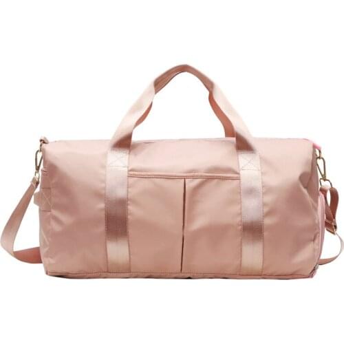New Nylon Solid Color Short-distance Women Travel Bag Large Capacity Sport Fitness Handbag Dry Wet Separation Carry On Luggage