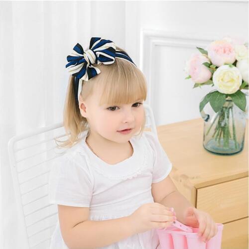 New Baby Headbands Glitter Striped Bowknot Elastic Nylon Baby Girl Headbands Toddler Headwear Babe Hair Accessories