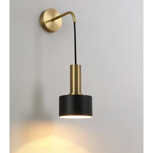 NEW E27 Wall Lamp Electroplating Iron Sconce Light Simple Light Luxury Bra Bedroom Bedside Study Corridor Hotel Aisle Lighting