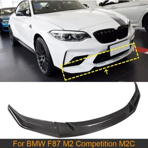 Carbon Fiber Front Bumper Lip Chin Spoiler for BMW 2 Series F87 M2 Competition M2C 2017-2020 Car Front Bumper Lip Chin Splitters