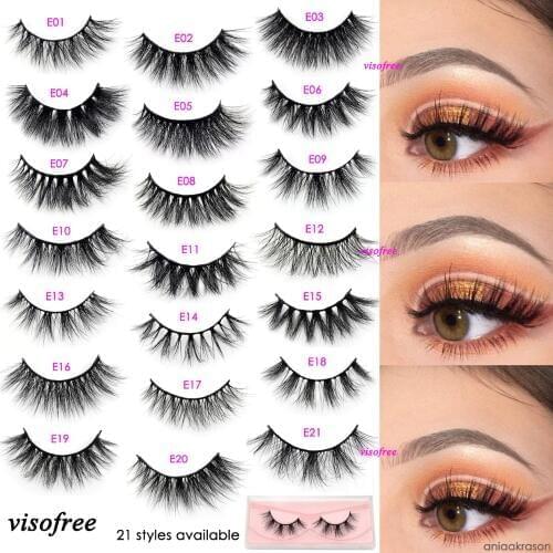 Visofree Eyelashes Makeup 3D Mink Eyelashes 100% Cruelty free Handmade Reusable Natural Long Eyelashes Favorite Lashes 21 styles