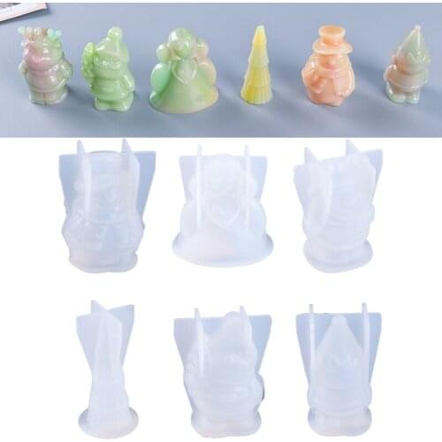 Crystal Epoxy Resin Mold Christmas 3D Doll Decorations Casting Silicone Mould Crystal Mold Soap Making Drop shipping