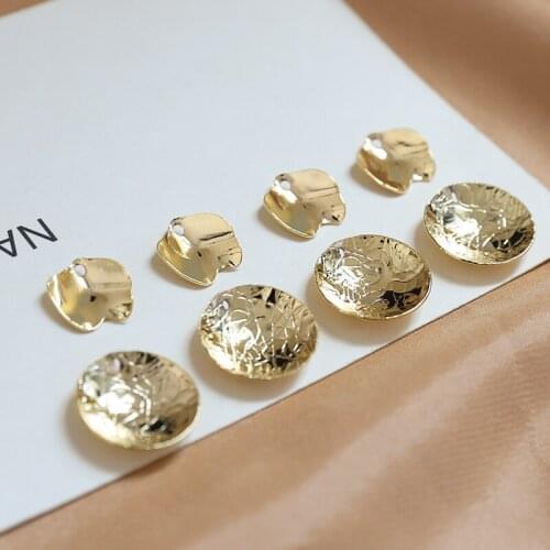 10pcs 18k copper plated single hole irregular earrings For Women Girls minimalist pendant diy jewelry accessories material