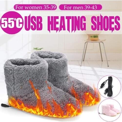 Women Men USB Heated Warm Feet Thick Flip Flop heat keep Warm Foot care Treasure Warmer Shoes Winter Warming Pad Heating heater
