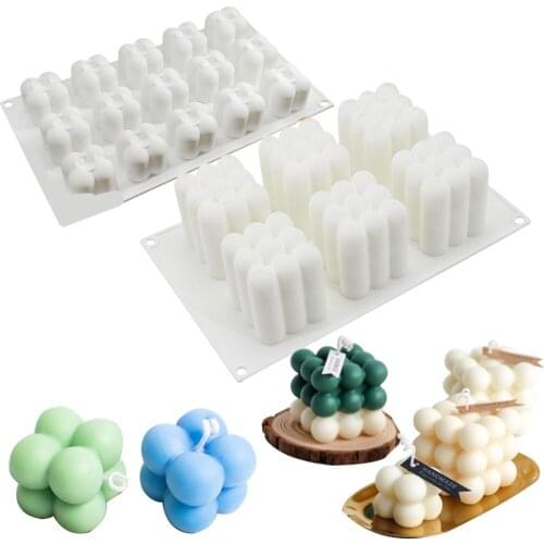 Big/Mini Rubiks Cube Silicone Candle Mold Candles Aroma Mousse Cake Baking Mould 3D Chocolate Handmade Soap Candles Molds Tools