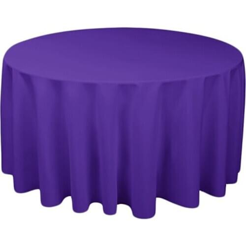 Cilected Round Polyester Tablecloth Home Restaurant Wedding Solid Color Table Skirt Tablecloth Simple Dustproof Tablecloth