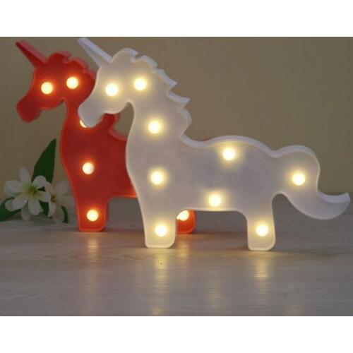 Led Night Light Lamp Wall Child Unicorn Shape String Lights Lighting Led Christmas Tree Decoration Lights Home Party Holiday