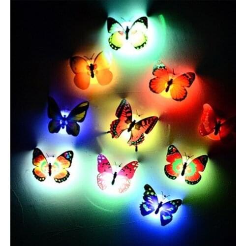 Lovely Butterfly LED Night Light Color Changing Light Lamp Beautiful Home Decorative Wall Nightlights