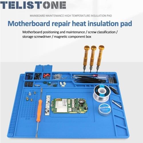 ESD Heat Insulation Working Mat Soldering Station Iron Phone Computer Repair Pad Magnetic Heat-resistant BGA Insulator Platform