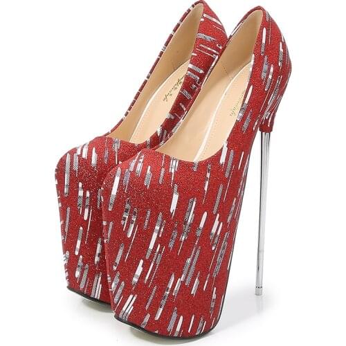Sexy 22cm Extreme High Heels Shoes Woman Platform Fashion Grey Red Heeled Pumps Women Lady Big Size Stripper Fetish Party Shoes
