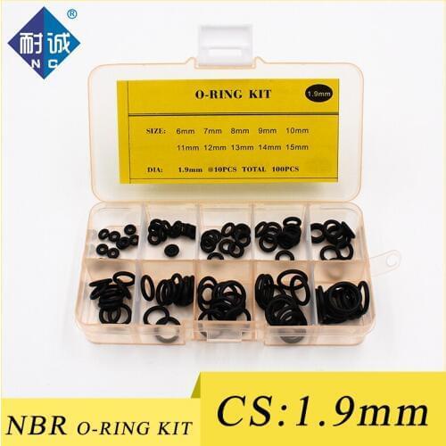 Thickness 1.9mm Rubber Ring NBR O Ring Seal Nitrile Sealing O-rings NBR Washer oring set Assortment Kit Set O Ring