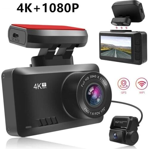 1080P Dash Cam 4K Dual Camera 2.5 Inch Car DVR Driving Recorder 2000Mega Support Night Vision Wifi GPS Real-time Monitoring