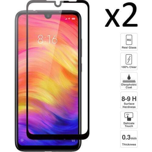 Xiaomi Redmi 7, Set 2 pieces tempered glass screen protector anti-scratch ultra thin easy to install