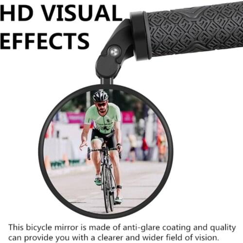 Bike Rear Mirrors Cycling Bicycle Mobility Scooter Round Handlebar End Mirror 360° Rotatable Adjustable Bicycle Accessories