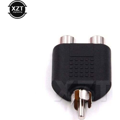 1pc 2 in 1 RCA Male to 2 RCA Female Y Splitter AV Audio Connectors Adapter for Camera DVD VCD Recorder TV high quality