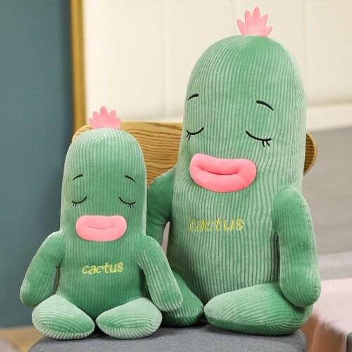 1pc 35/50/65cm Creative Cactus Plush Pillow Cartoon Plants Toys Stuffed Soft Dolls for Children Boys Girls Xmas Home Decor Gifts