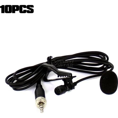 10Pcs Lapel Lavalier Mic Tie Clip Microphone 3.5mm Screw Lock Stereo Plug For EW352 EW172 SK500 EK100 G2 G3 Wireless Transmitter