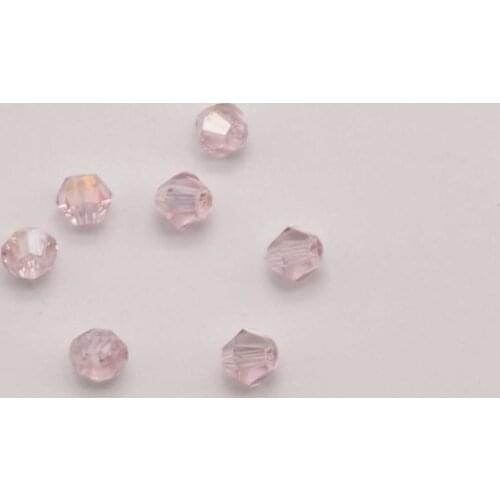 100Pcs/Lot 4mm Pink Ab Stained Glass Rhombus Loose Beads Bulk Items Wholesale Lots Jewelry Making Supplies Accessories JA0194