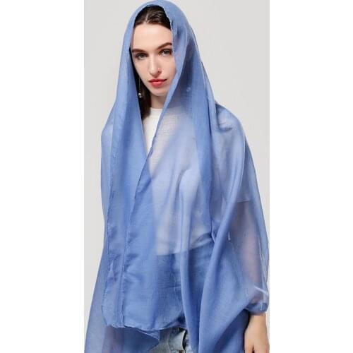 2020 New Headband Casual Solid Winter Scarves Women Thin Cotton Shawls And Wraps Foulard Bandana Femme Hijab Pashmina Echarpe