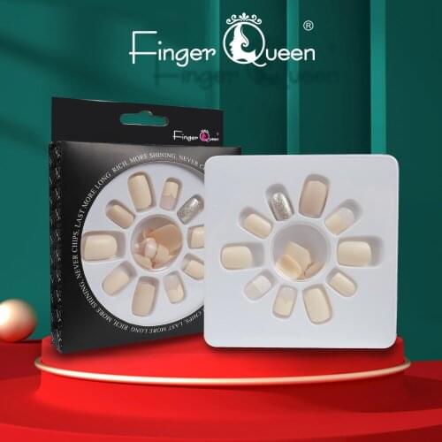 24Pcs Fake Nail Tips Short Nail Style Full Coverage Detachable Nail Art Square Short Glossy French Fake Nails