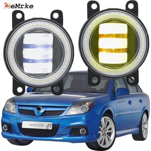 2X Led Angel Eye DRL for Opel Vectra C OPC 2006 2007 2008 2009 Vectra VXR LED Fog Lights Lamp Lens Daytime Running Light