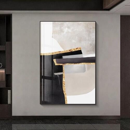 Abstract Canvas Print Paintings Brown Black gold foil Poster Morden Wall Art Pictures on Canvas Living Room Office Home Decor