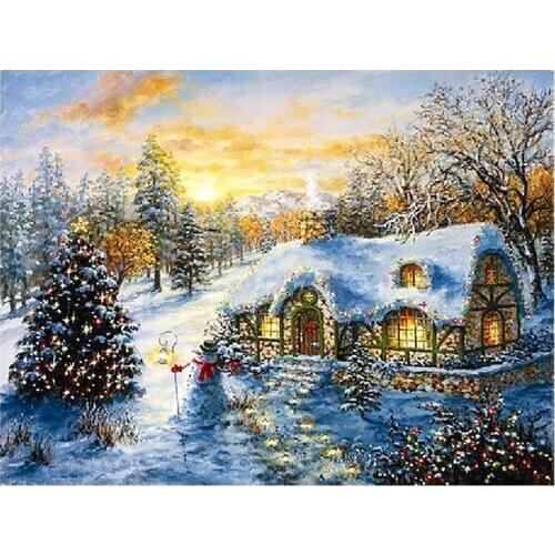 Snow Landscape in Christmas and Winter Diamond Painting Cross Stitch Full New DIY 5D home decorative Mosaic Embroidery