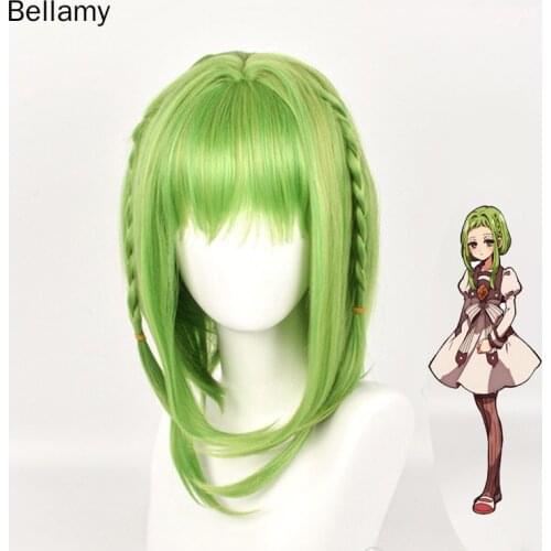 Anime Toilet-Bound Hanako-kun Nanamine Sakura Cosplay hairwear Turquoise Cosplay Wig +Wig Cap