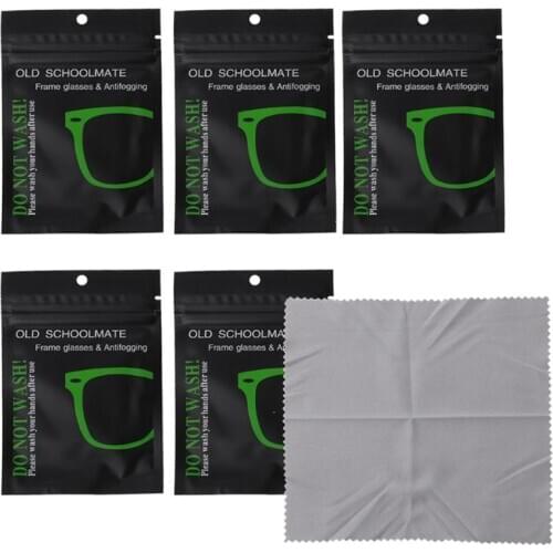 BCLEAR 5Pcs Reusable Anti-Fog Wipes Glasses Pre-moistened Antifog Lens Cloth Defogger Eyeglass Wipe Prevent Fogging for Glasses