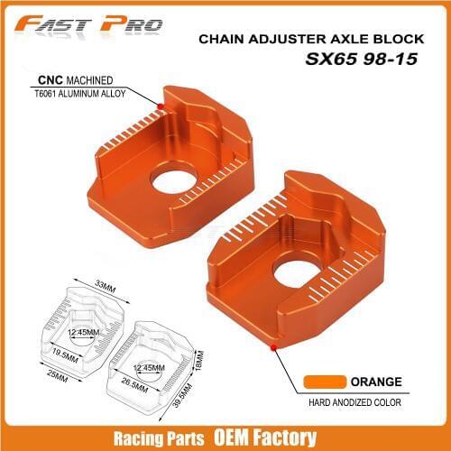 CNC Rear Chain Adjuster Axle Block For KTM SX65 SX 65 1998 1999 2000 2001 2002 2003 2004 2005 2006 2007 2008 2009 2010-2015