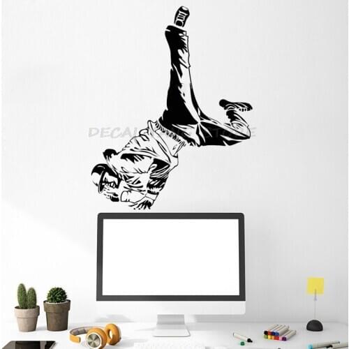 Break Dance Man B-boy Dancer Vinyl Wall Decals Teen Room Home Decoration Stickers Removable Unique Gift Murals