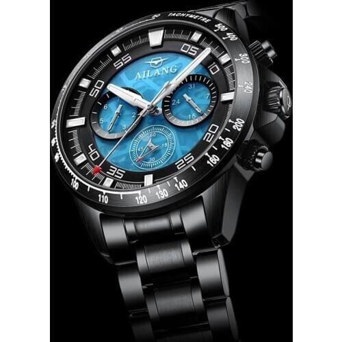 Black Stainless Steel Men Sports Watch Waterproof Automatic Mechanical Military Watches Man Clock High Quality Mens Watch