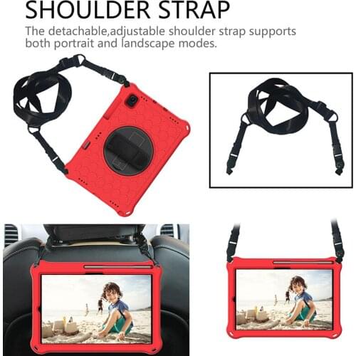 Kids Safe Shockproof Case for Samsung Galaxy Tab A7 2020 EVA Cover T500 T505 Case with Shoulder Hand Strap+Pen