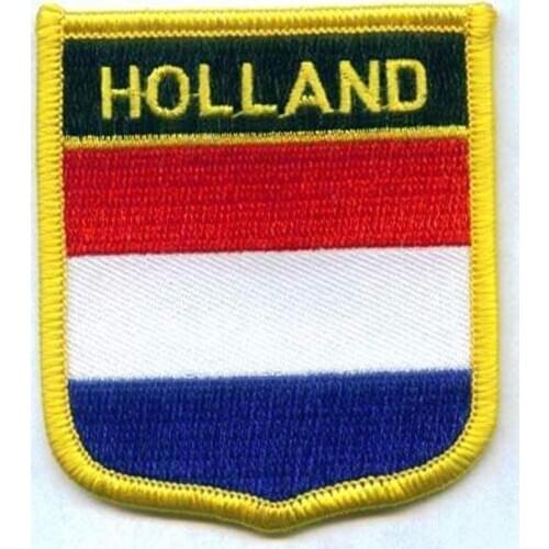 Holland Country Embroidery Patch Made by Twill with Merrow Border with PVC Backing Customized and MOQ50pcs free shipping