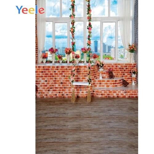 Room Interior Window Curtain Flower Baby Portrait Photography Backdrops Wedding Photographic Background For Photo Studio Shoot