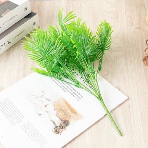 Artificial Palm Tree Leaves Plastic Kwai Tree Leaf Tropical Plant for Office/Garden/Hotel Decoration
