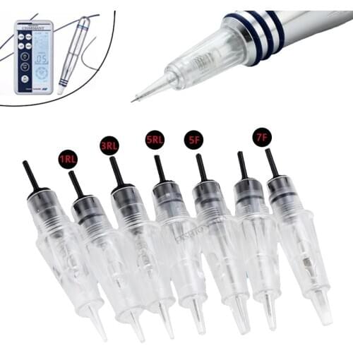 10/50pcs Tattoo Needles Cartridge 1R for Charmant Permanent Makeup Machine Screw Microblading Eyebrow Lips Cartridge Needles