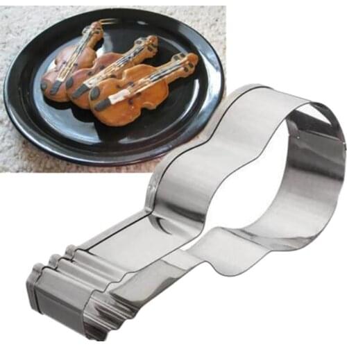 Cute Cutting Biscuit Mould Musical Guitar Cutting Violin Stainless Steel Cake Moulds Fruit Sugar Mold Baking Tools For Food DIY