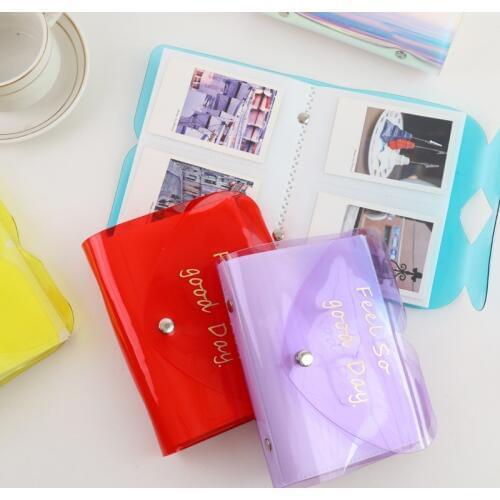 Cute Mini Holds 64 Photos Instax Album Jelly Color Photo Album for Mini Fuji Instax & Name Card 7s 8 25 50s Mini Photo Album