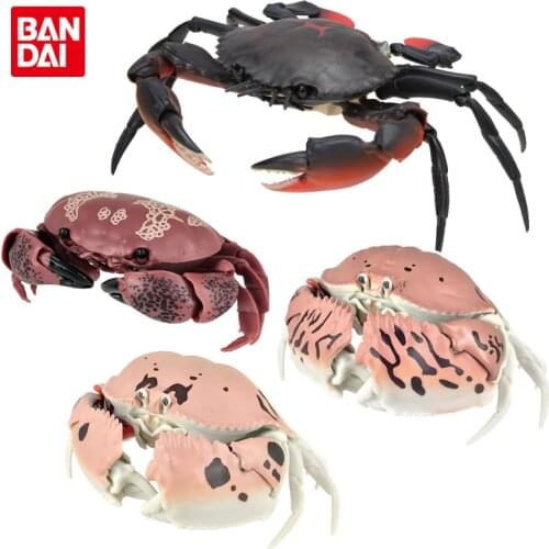 Bandai Original Gashapon Toys Crab Gashapon Series Simulation Model Crab Action Figure Ornaments Toys for Christmas