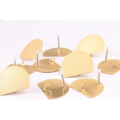 Golden Plating Fan Shape Earrings Base Earrings Connector 20*25mm 6pcs/lot For DIY Earrings Making Finding Accessories