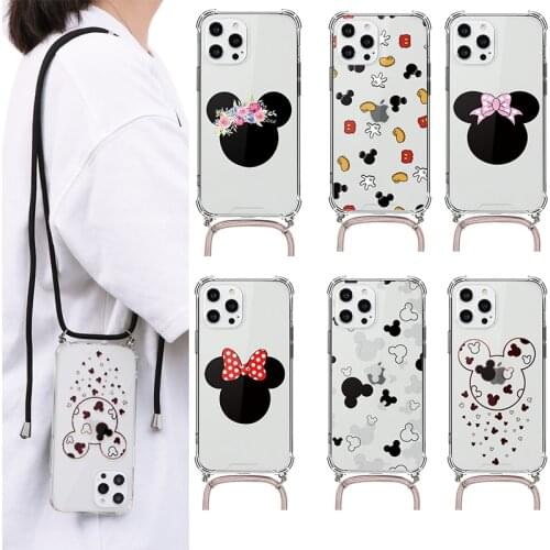 Necklace Lanyard Rope PC Airbag Leopard Cases For Xiaomi Redmi Note 9 7 8 8T Pro CC9e Mi 9 10 7A 8A 9A 9C 10T Lite Bumber Cover